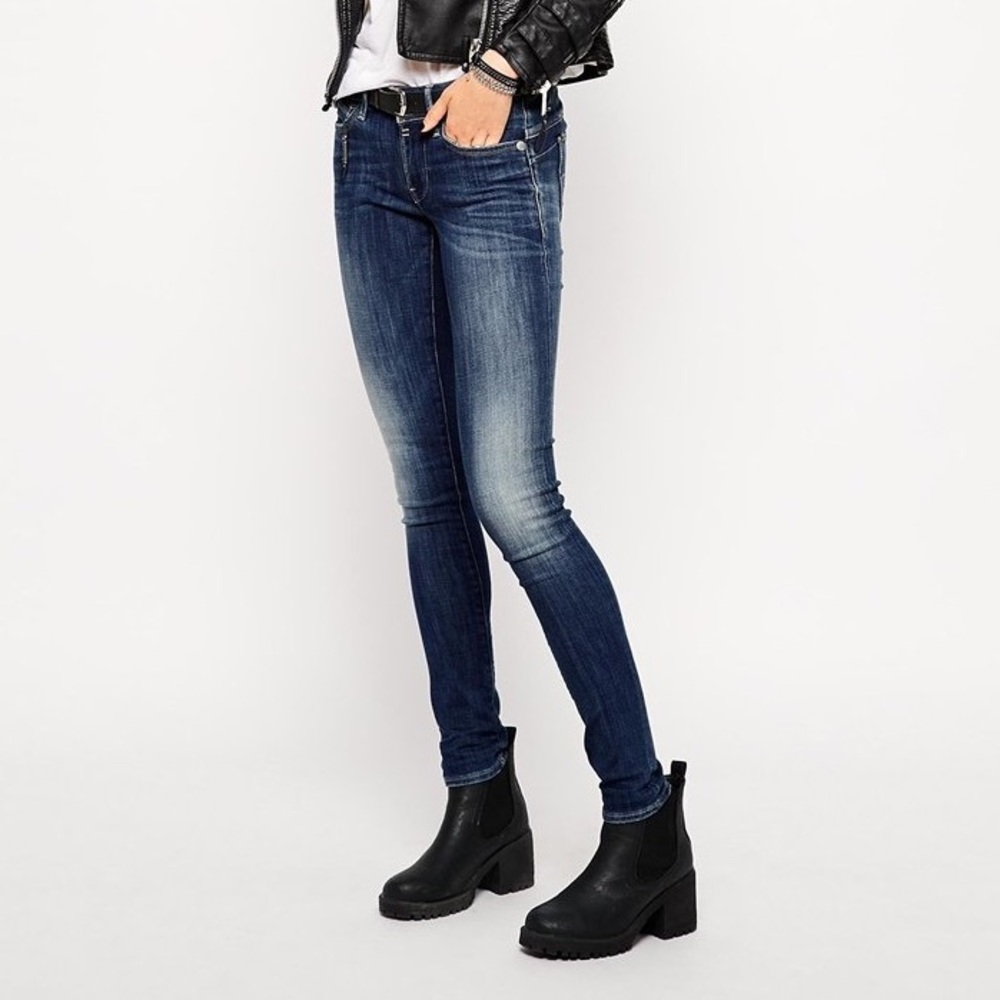 G-Star RAW Women's Blue G Star Midge Sculpted Lift Skinny Jeans Distressed